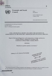 Report of the Special Rapporteur on the Independence of Judges and Lawyers, Leandro Despouy, submit…